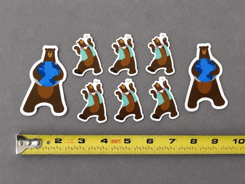 Salesforce Codey Stickers/Decals, Brown Blue Green White (2 Large, 6 Small)