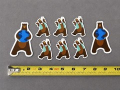 Salesforce Codey Stickers/Decals, Brown Blue Green White (2 Large, 6 Small)