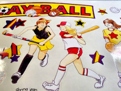 Vintage 2002 Girls Sports Stickers Scrapbooking Soccer Volleyball Softball Page