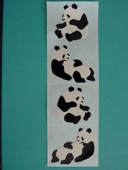 Vintage 1987 Mrs. Grossman’s Stickers PANDA BEARS (4) Mods 2″ x 1.5″