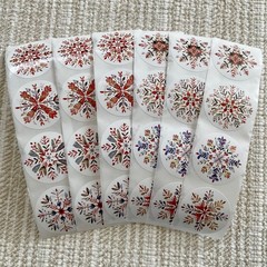 24 Multi-Colored Snowflake Stickers, 1.5” All Occasion Envelope Seals