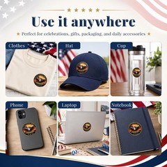 500 Pcs Round Patriotic Stickers 1.77″ Waterproof USA Decals for 4th of July Par