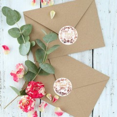 500Pcs 1.5″ Thank You Stickers Rose Gold Small Business Envelope Sticker Round