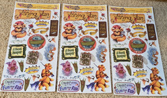 3 Heartwarming Expressions Fishing Fun HESP-220 Scrapbook Stickers 2003