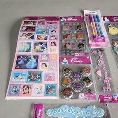 New Disney Princess Activity Craft Lot Stickers Pins Pens Stationery Set…