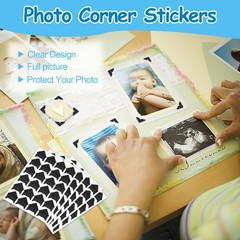 432 Pcs Self-Adhesive Acid Free Photo Corners for Scrapbooking and Albums (Black