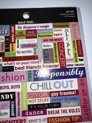 Making Memories Girl Talk Word Fetti Stickers 114 Stickers NIP