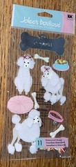 RARE Jolees POODLE Dog Food Pet Bone Toys Stick Collar Bed 3D Scrapbook Stickers