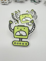 Robots Foam Stickers 40 pcs 5 Colors Retro Robot Craft Scrapbook Embellishment