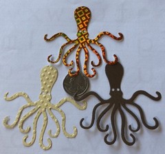 SEA ANIMAL Die-Cuts(8pc)Octopus •Shells•Ocean•Jellyfish•Fish•Crabs•Sand•Vacation