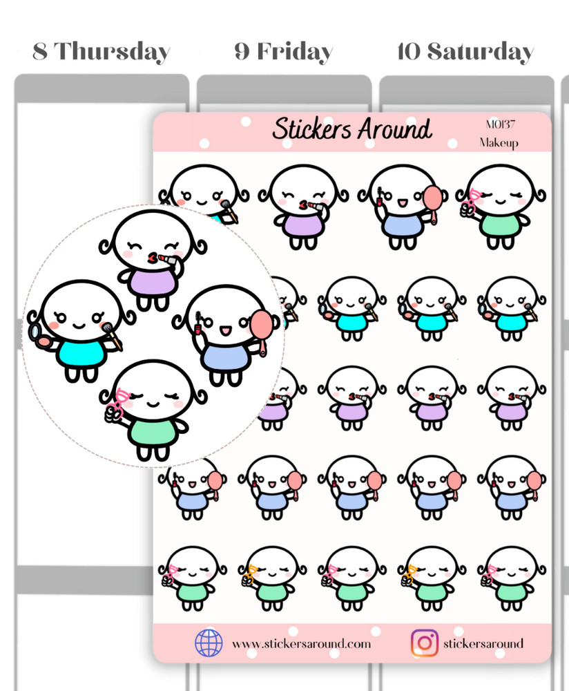 Makeup Planner Sticker | Sticker for Planner, Calendar and Bullet Journal