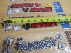 8 Disney Embroidered Stickers Mickey Mouse Pluto Lot A