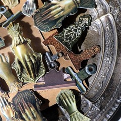20pcs Small Vintage Junk Journal Hand Clips Elements Paper Cardstock Ephemera