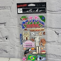 Scrapbooking Stickers Vacation Travel Destination Lot Of 5 Packs Hawaii Brazil