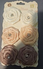 Prima Silk Flowers for crafts six three colors off white apricot mocha…