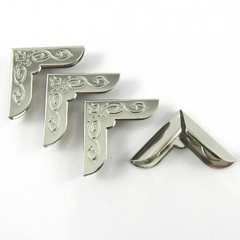 20pcs Book Photo Album Corner Embellishments 23x23x6mm Iron Silver