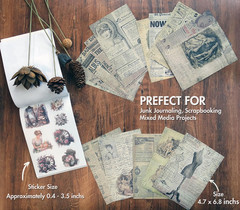 Vintage Scrapbook Stickers and Ephemera Pack – Pre Cut Design Scrapbooking Suppl