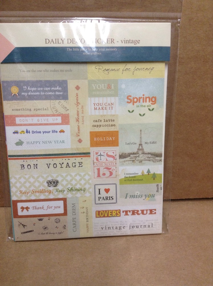 Daily Deco vintage stickers BNIP 12 pages of Stickers over 100 PCS-SHIPS FREE!!!