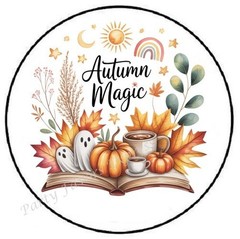AUTUMN MAGIC FALL HALLOWEEN ENVELOPE SEALS LABELS STICKERS PARTY FAVORS
