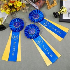 3pcs Badge Ribbons, Blue Award Ribbons, 1st Place Ribbon, Blue Rosette Ribbon…
