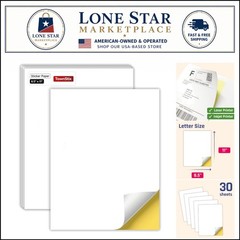 Laser & Inkjet Compatible Sticker Paper – 30 Sheets, Matte Finish for Easy Use