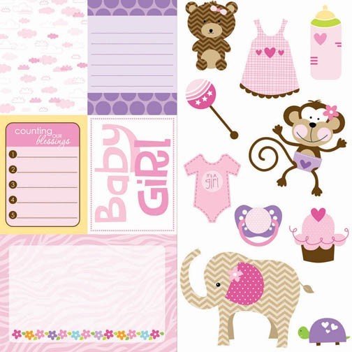 Bella Blvd – 12″x 12″ BABY GIRL» Cute Cuts » Card-Stock Double Sided #408