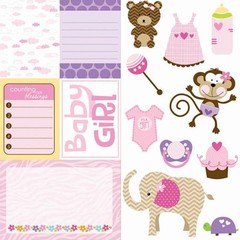 Bella Blvd – 12″x 12″ BABY GIRL» Cute Cuts » Card-Stock Double Sided #408
