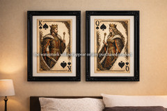 USA Veteran Made King and Queen of Spades Wall Art Prints 8.5 x 11 Cardstock