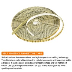 0.2 Inch Self Adhesive Rhinestone Strips 3 Yard for Crafts,Light Gold