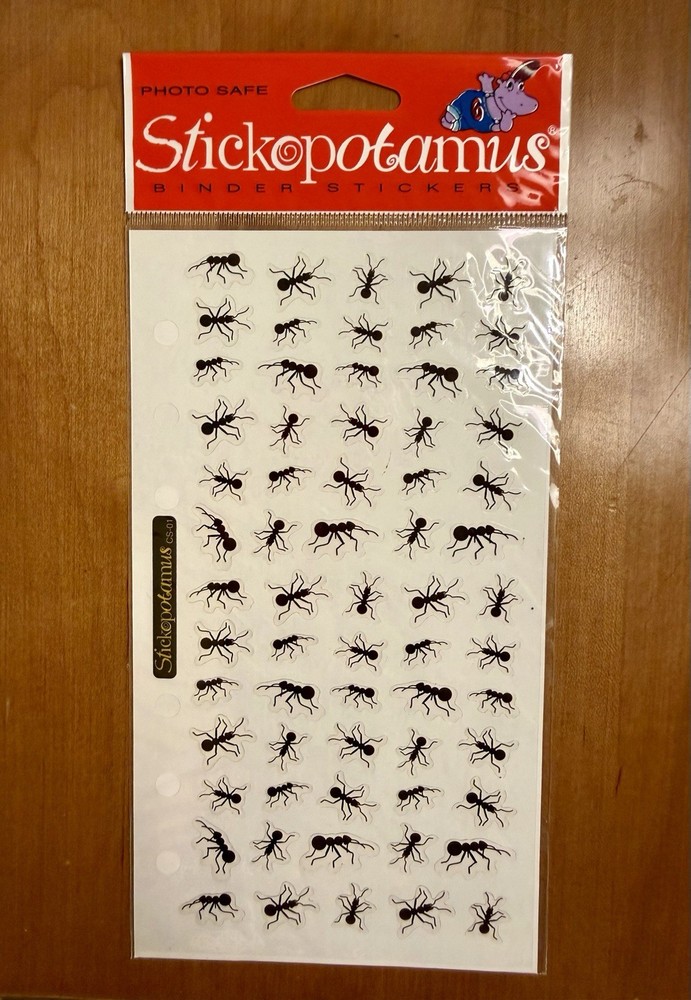 2 packs vintage stickopotamus * mini ANTS * binder stickers – nip