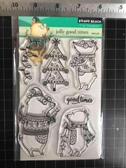 New Penny Black Rubber Stamp JOLLY GOOD TIMES WINTER CHRISTMAS set free USA ship