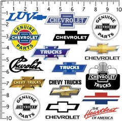 CHEVROLET BRANDING VARIETY DIE CUT VINYL 50 CT STICKER PACK