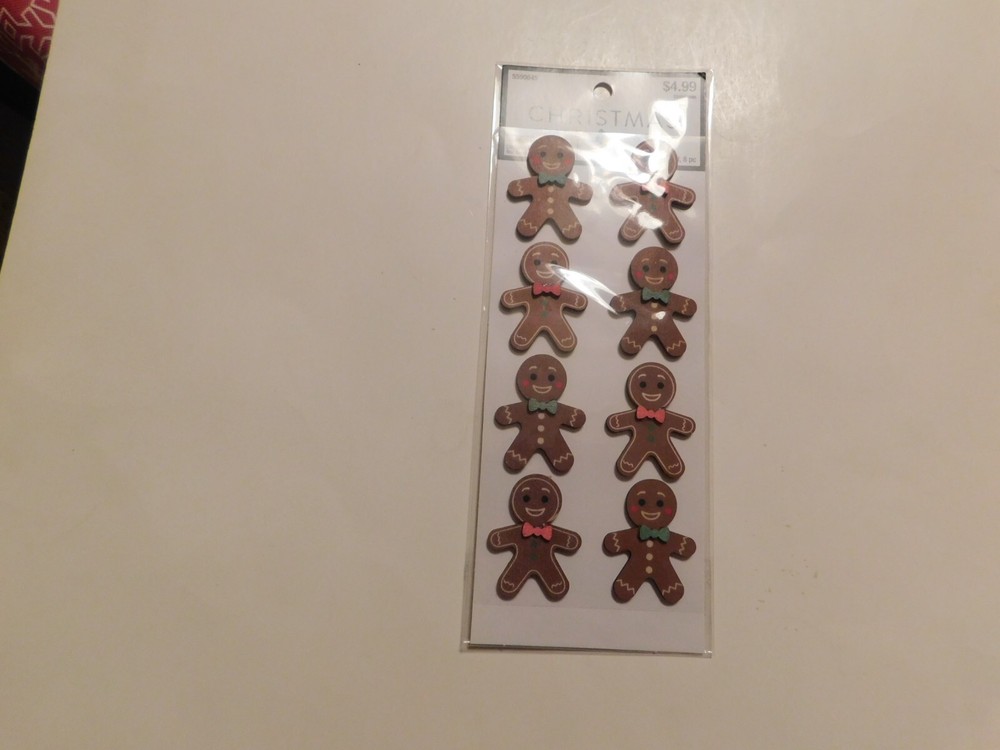 Christmas paper crafts Gingerbread Man 3D Wood Stickers
