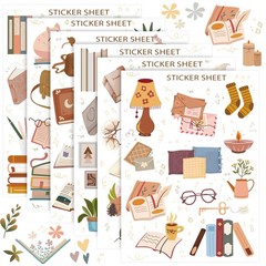 Whaline 30 Sheet Reading Journal Scrapbook Sticker Decals Memories Multicolor