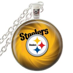 Pittsburgh Steelers Silver Bezel Pendant Necklace