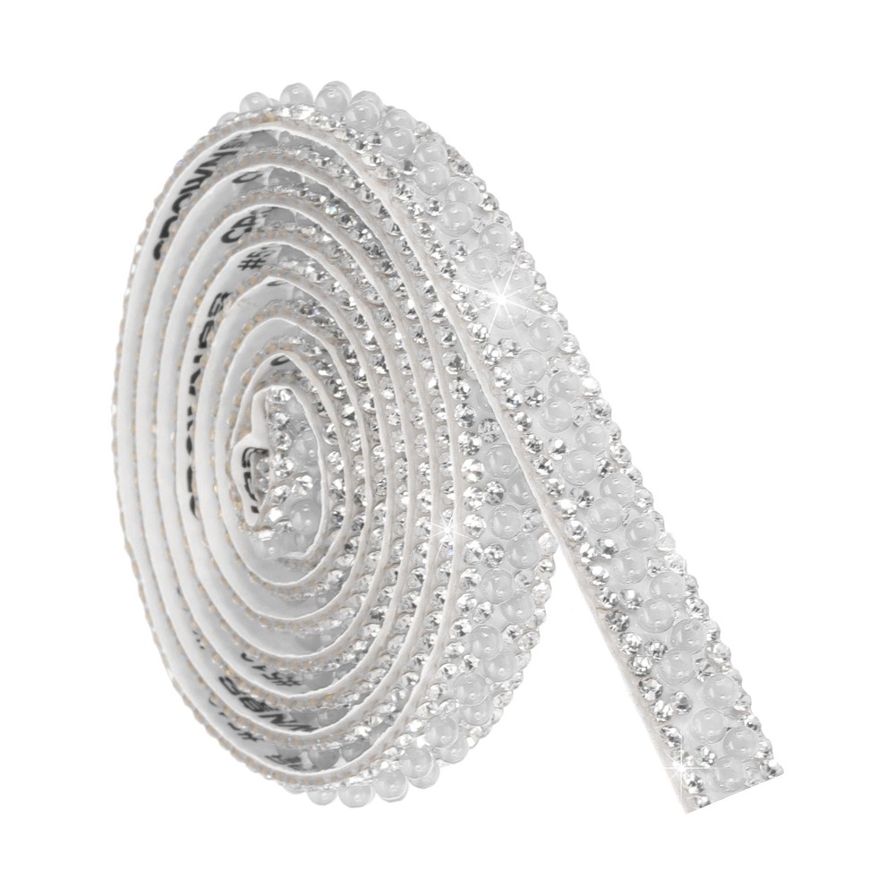 Rhinestone beads ribbon for 1 yard, pearl ribbon 1cm white