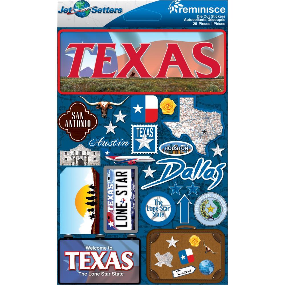 Scrapbooking Crafts Stickers 3D Texas License Plate Lone Star Dallas Yellow Rose