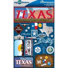 Scrapbooking Crafts Stickers 3D Texas License Plate Lone Star Dallas Yellow Rose