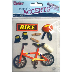 2 SETS DARICE FINISHING ACCENTS BIKE RIDING 3DIMENSIONAL STICKERS CHILDREN BIKER