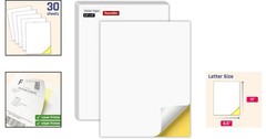 30 Count Laser & Inkjet Printable Sticker Paper – White Matte Labels 8.5″ x 11″