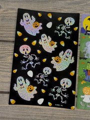 Vintage Halloween Sticker Sheets Set Of 3 – Ghosts Monsters & Spooky House