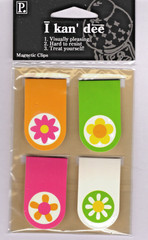 Pebbles HAPPY (4) MAGNETIC CLIPS scrapbooking DOUBLE-SIDED crafts bookmark