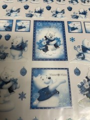 Disney Store Japan Winnie The Pooh Winter Glittery Christmas Stickers Vintage