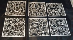 Snowflake Flurry in Square Frame Die Cuts * Set of Six * White Cardstock