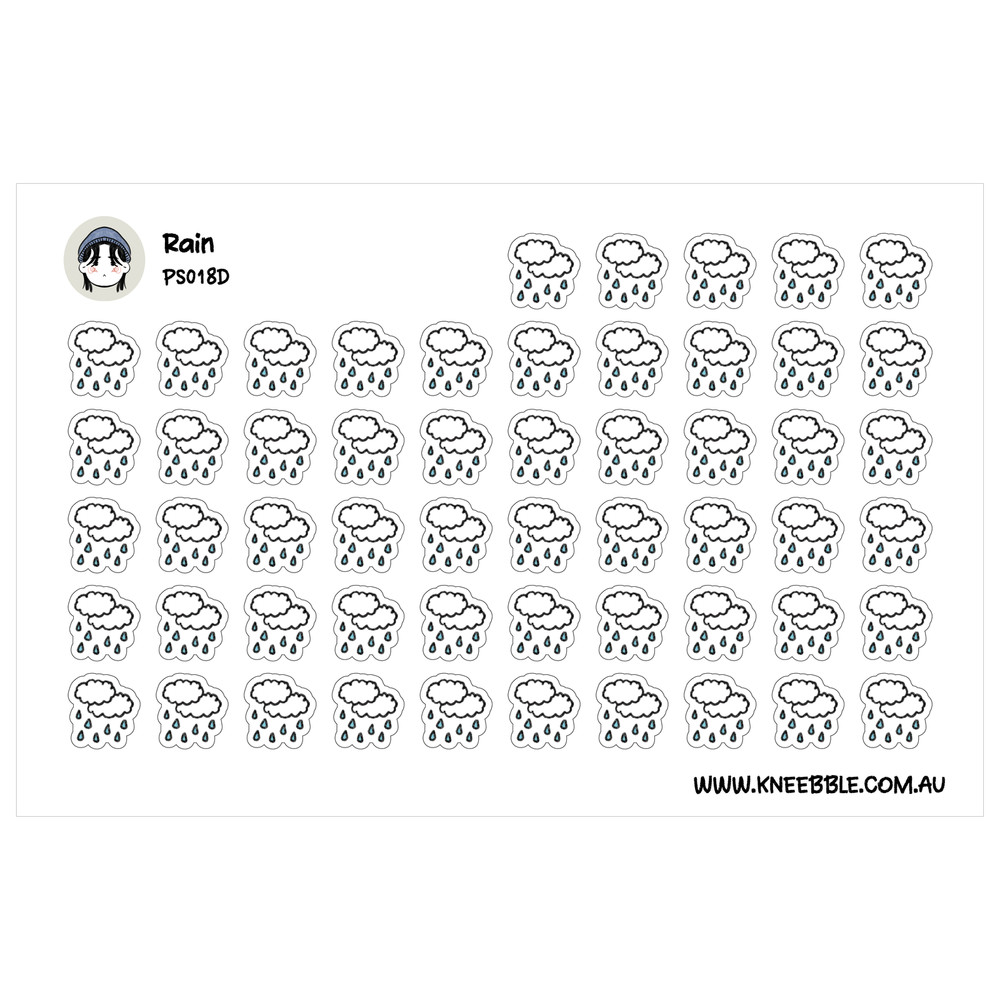 Rain Planner Stickers – Weather Tracking Labels & Cute Raindrop Decals