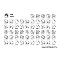 Rain Planner Stickers – Weather Tracking Labels & Cute Raindrop Decals