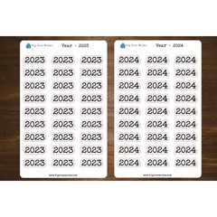 Year Header Planner Stickers | 2024, 2025, or 2026 Sticker | Style B
