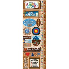 REMINISCE SIGNATURE SERIES Die Cut Cardstock Stickers, SUMMER CAMP – 16 pcs