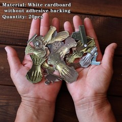 20pcs Small Vintage Junk Journal Hand Clips Elements Paper Cardstock Ephemera