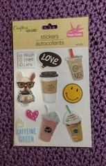 Crafters Square Scrapbook Pop-Up Stickers Dog Animal Coffee Lover 2 Pack Set